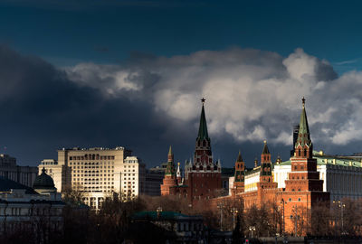 Moscow kremlin against cloudy sky
