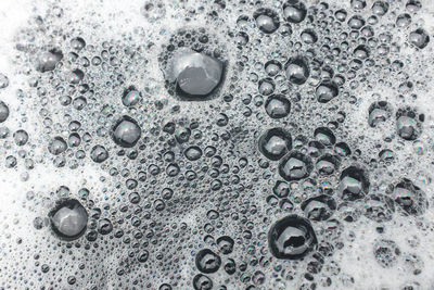 Close-up of water drops on glass