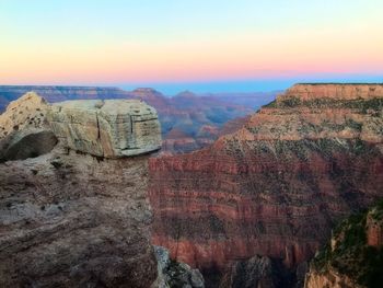 Scenic view of mountain against sky during sunset