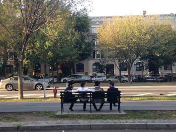 People on street in city