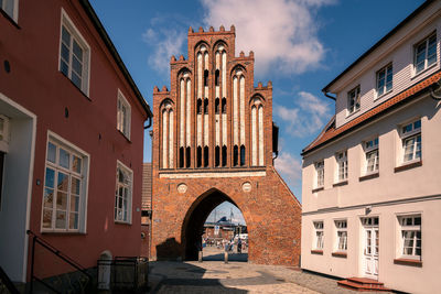 Low angle view of buildings against sky