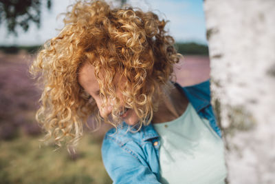 Close-up of young woman