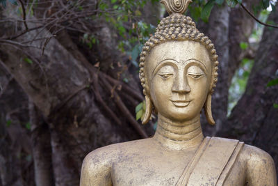 Statue of buddha against trees