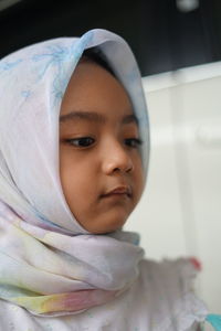 Portrait of asian girl wearing hijab