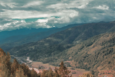 Scenic view of mountains against sky