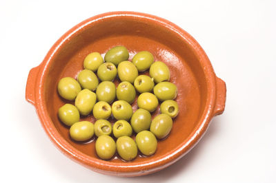 High angle view of fruits in bowl