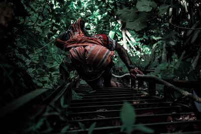 View of statue against trees