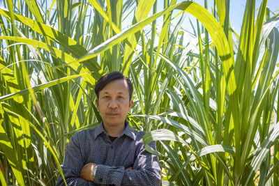 Portrait of young man in wheat field