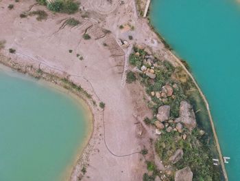 High angle view of pozas azules