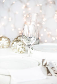Place setting and decoration on table
