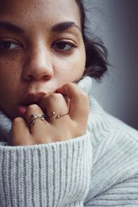 Close-up of young woman