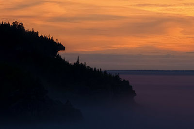 Scenic landscape in bruce peninsula at sunset