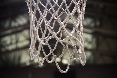 Close-up of basketball hoop