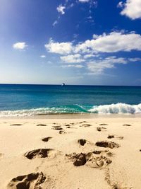 Scenic view of beach against sky