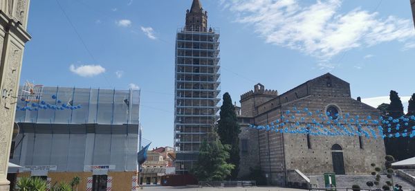 Low angle view of buildings against sky