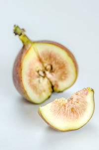 Close-up of apple against white background