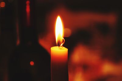 Close-up of lit candle