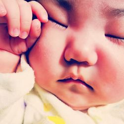 Close-up of baby hand