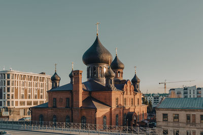 Low angle view of cathedral against clear sky