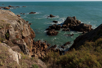 Scenic view of ocean coastline