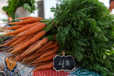 Vegetables for sale at market stall