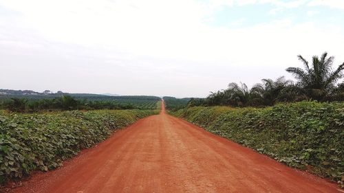 Empty road along countryside landscape