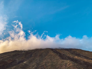 Low angle view of land against sky