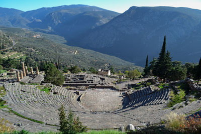 High angle view of old ruins