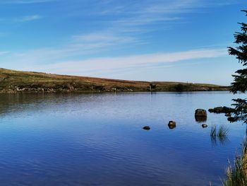 View of loch glow with blue sky