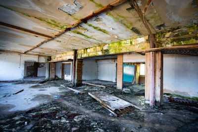 Interior of abandoned building