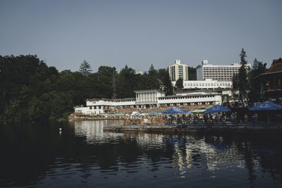 Reflection of buildings in water