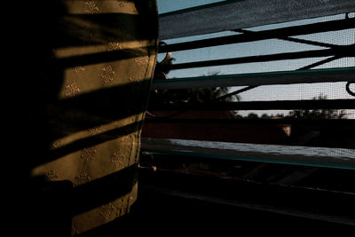 Close-up of train on railroad track