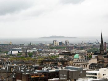 High angle shot of cityscape