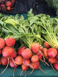 Close-up of strawberries in market