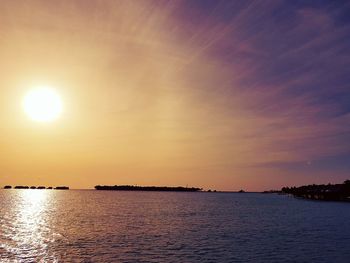 Scenic view of sea at sunset