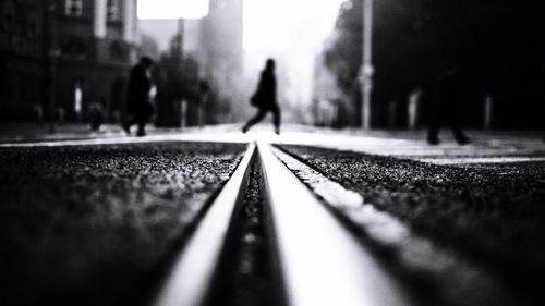 Surface level of railroad track