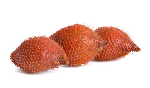 Close-up of strawberry against white background