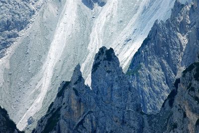 High angle view of ice cream on rock