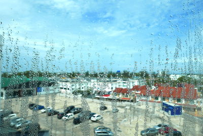 Raindrops on glass window