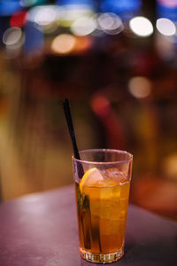 Close-up of cocktail on table