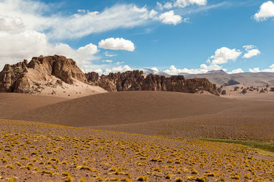 Panoramic view of desert against sky