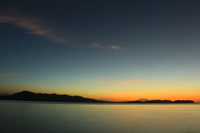 Scenic view of silhouette at night