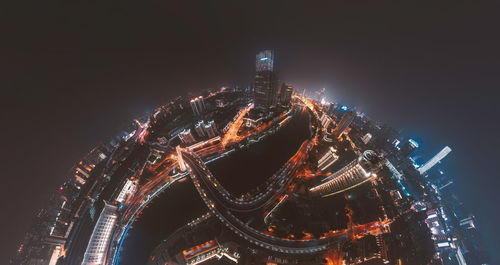 City night panoramic spherical view