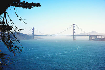 Suspension bridge over sea