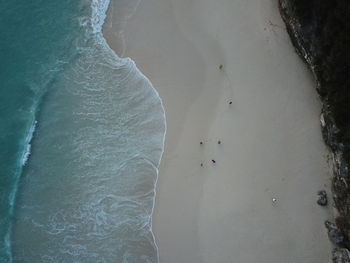 High angle view of people on beach