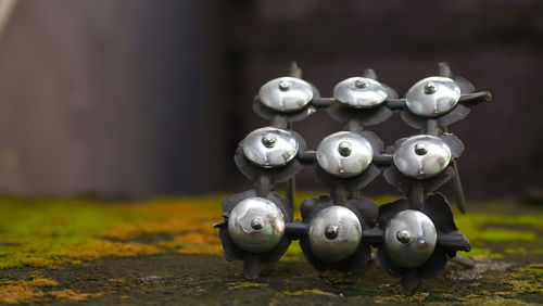 Close up of iron nails on the table