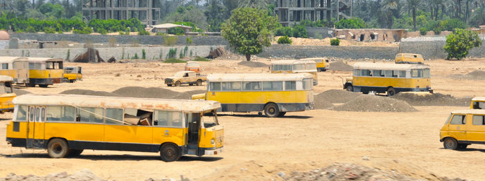 View of yellow construction site