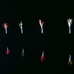 Illuminated christmas lights at night