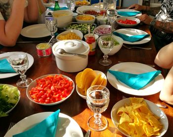 Close-up of man preparing food on table