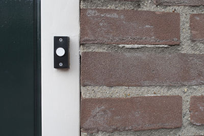 Close-up of door on wall